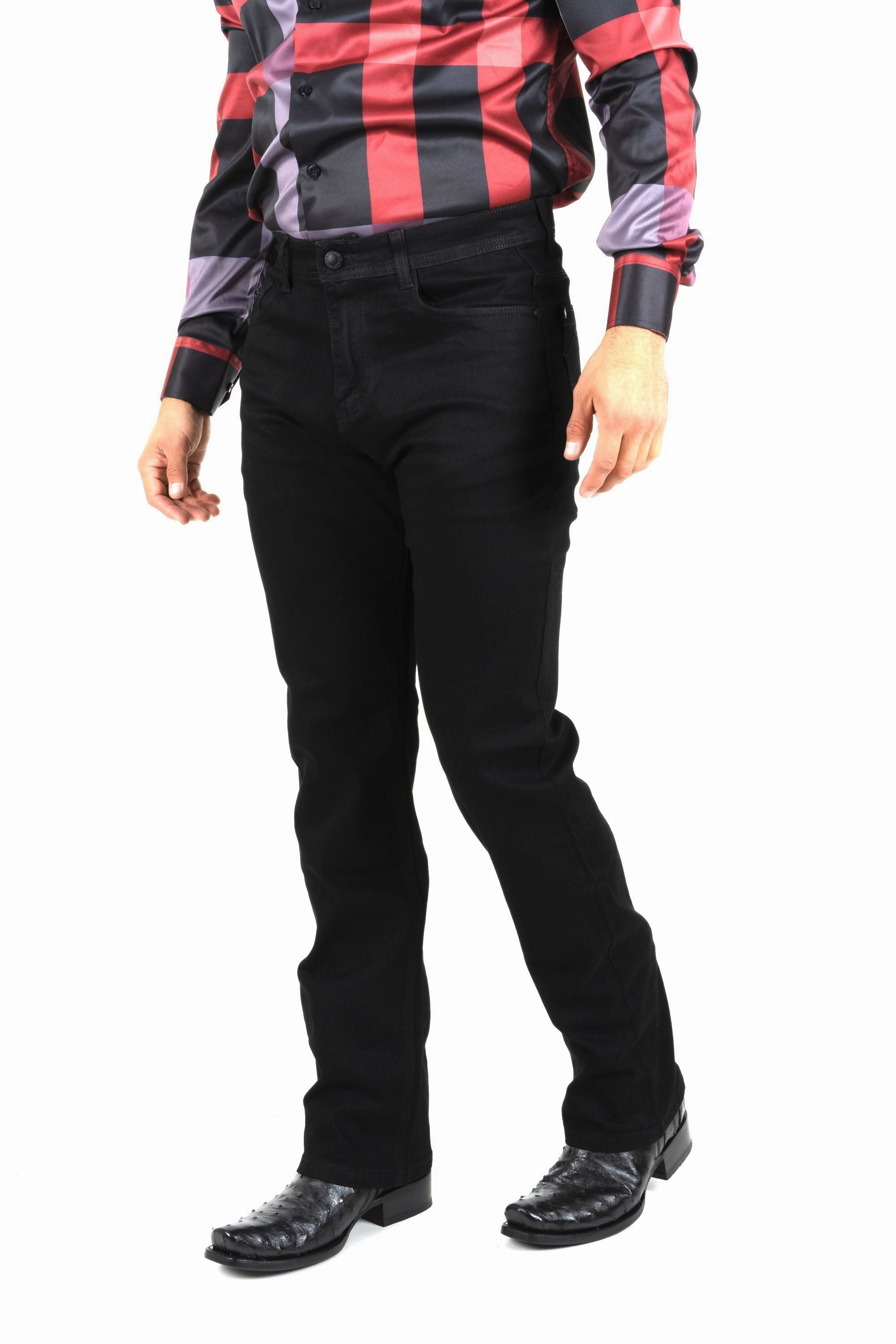 Minimal Edge Holt Men's Jet Black Boot Cut Jeans