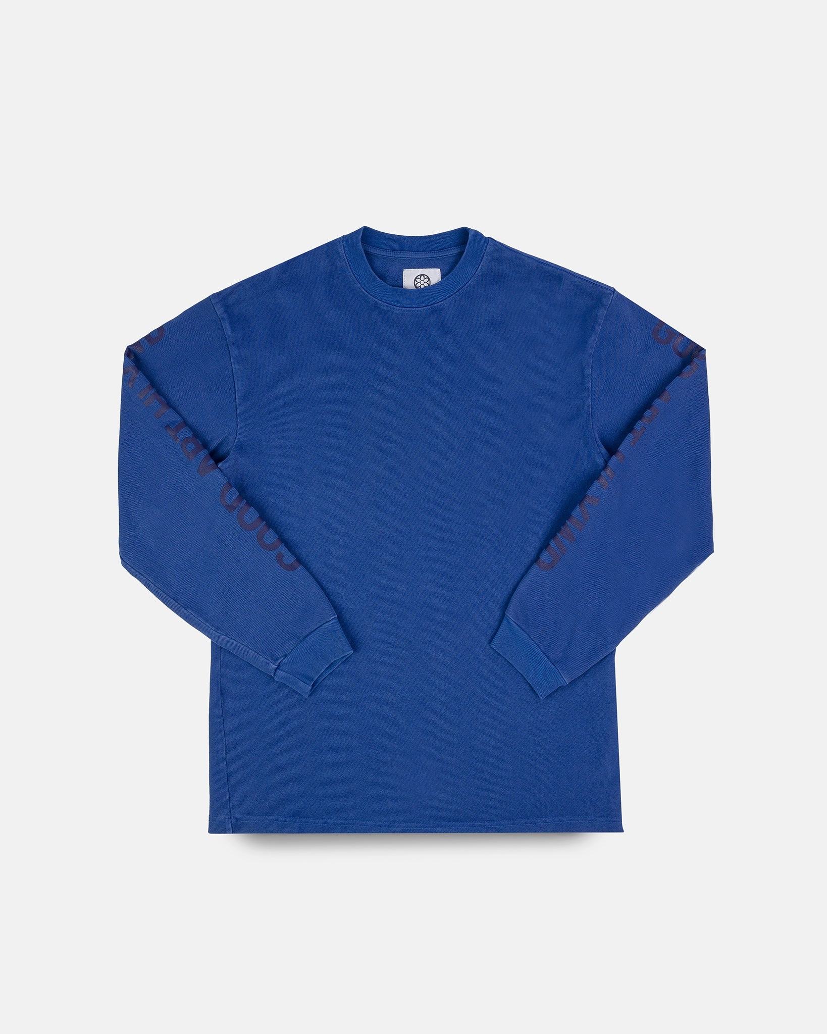 GOOD ART HLYWD Heavyweight Long Sleeve Crew Neck T-Shirt - Cobalt Blue Airflow Vents Romance Air