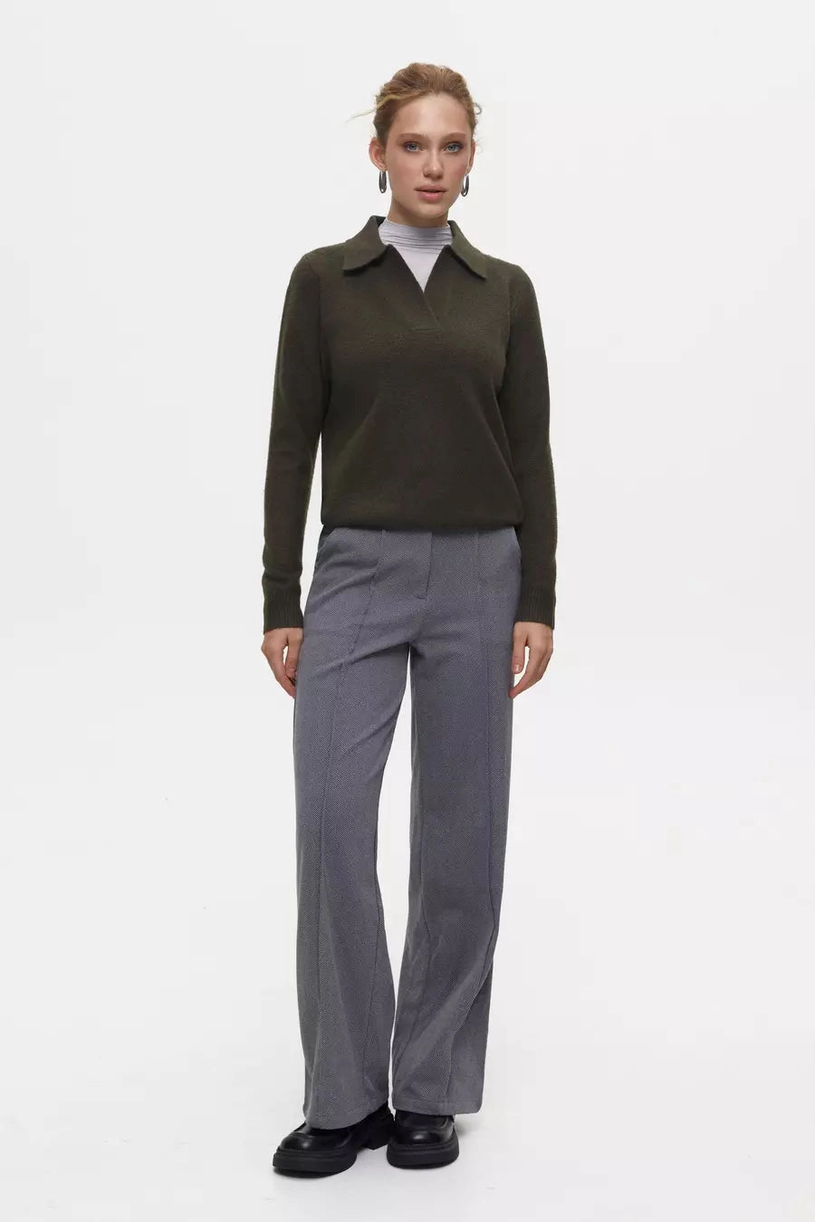 Warm Touch Chilly Wardrobe Green Polo Sweater