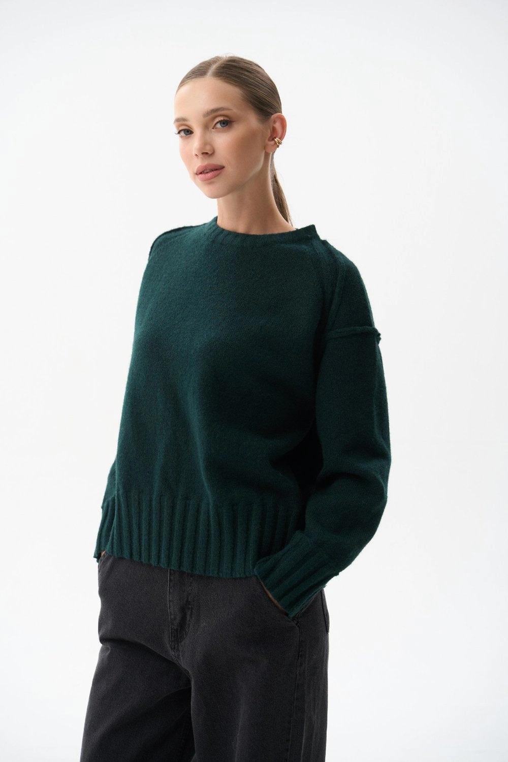 Green sweater Snug Fit Knit