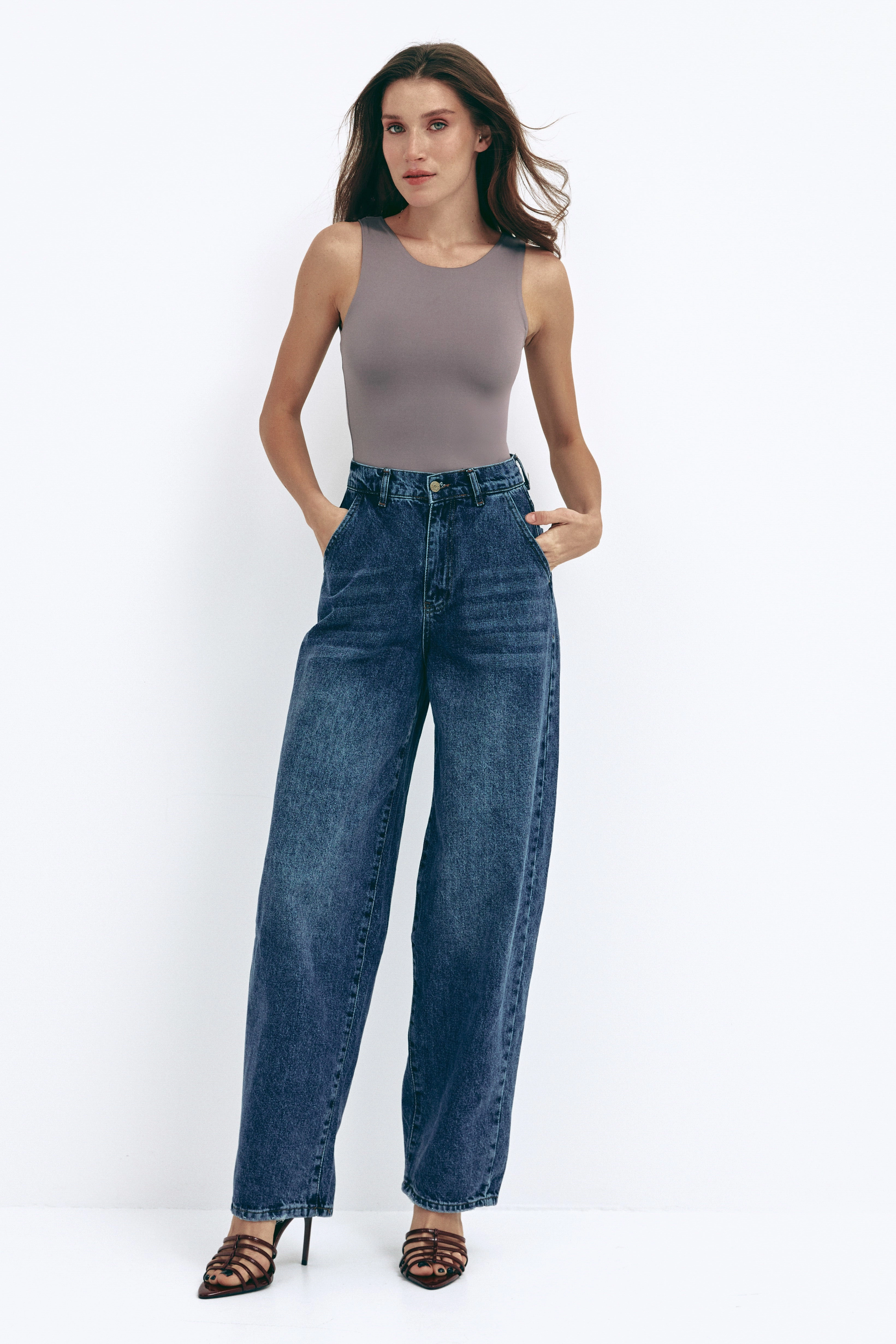 Grey Basic Sleeveless Bodysuit Ultimate Layer