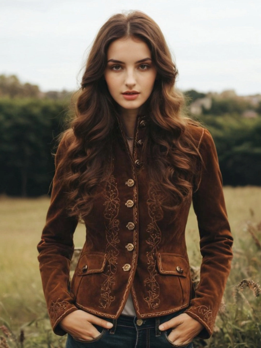 Megan Stand Collar Jacket casual top