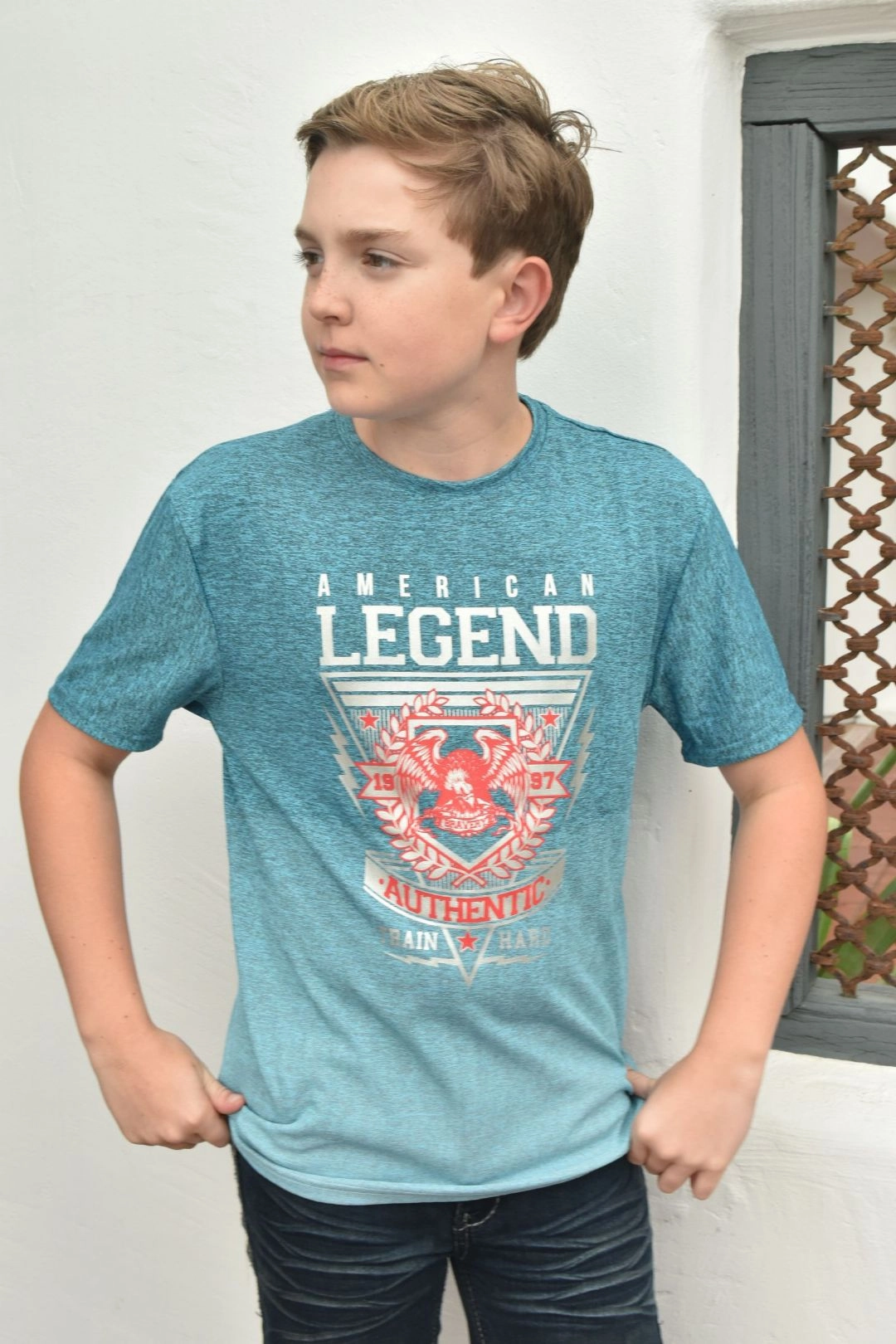 Gym Wear Kid's American Legend Blue Ombre Quick Dry T-shirt