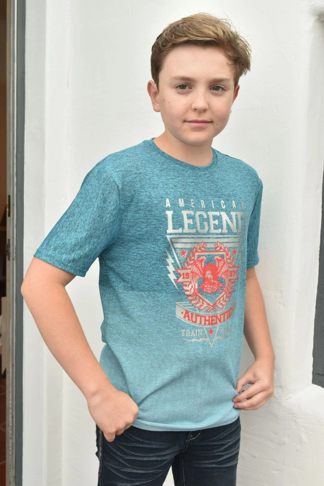 Kid's American Legend Blue Ombre Quick Dry T-shirt Beach Ready Military Inspired