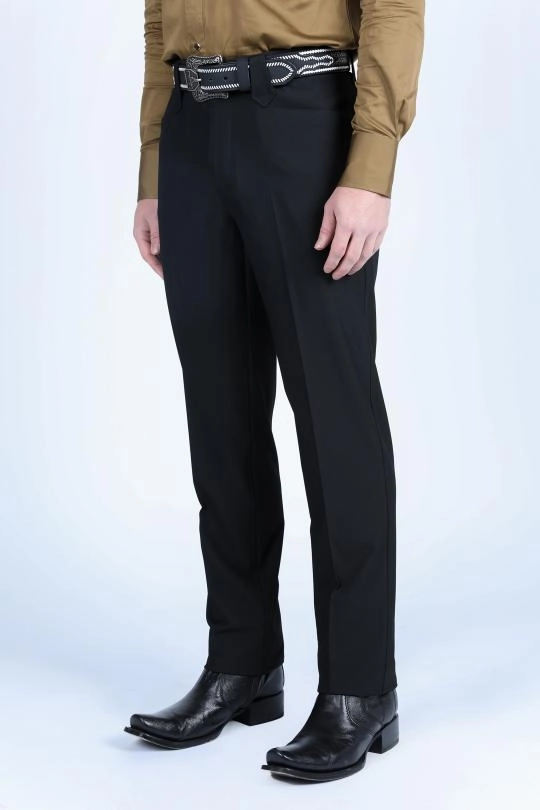 Recycled Polyester SplitHemDesign Heath Mens Poly-Stretch Slim Fit Western Suit Pants