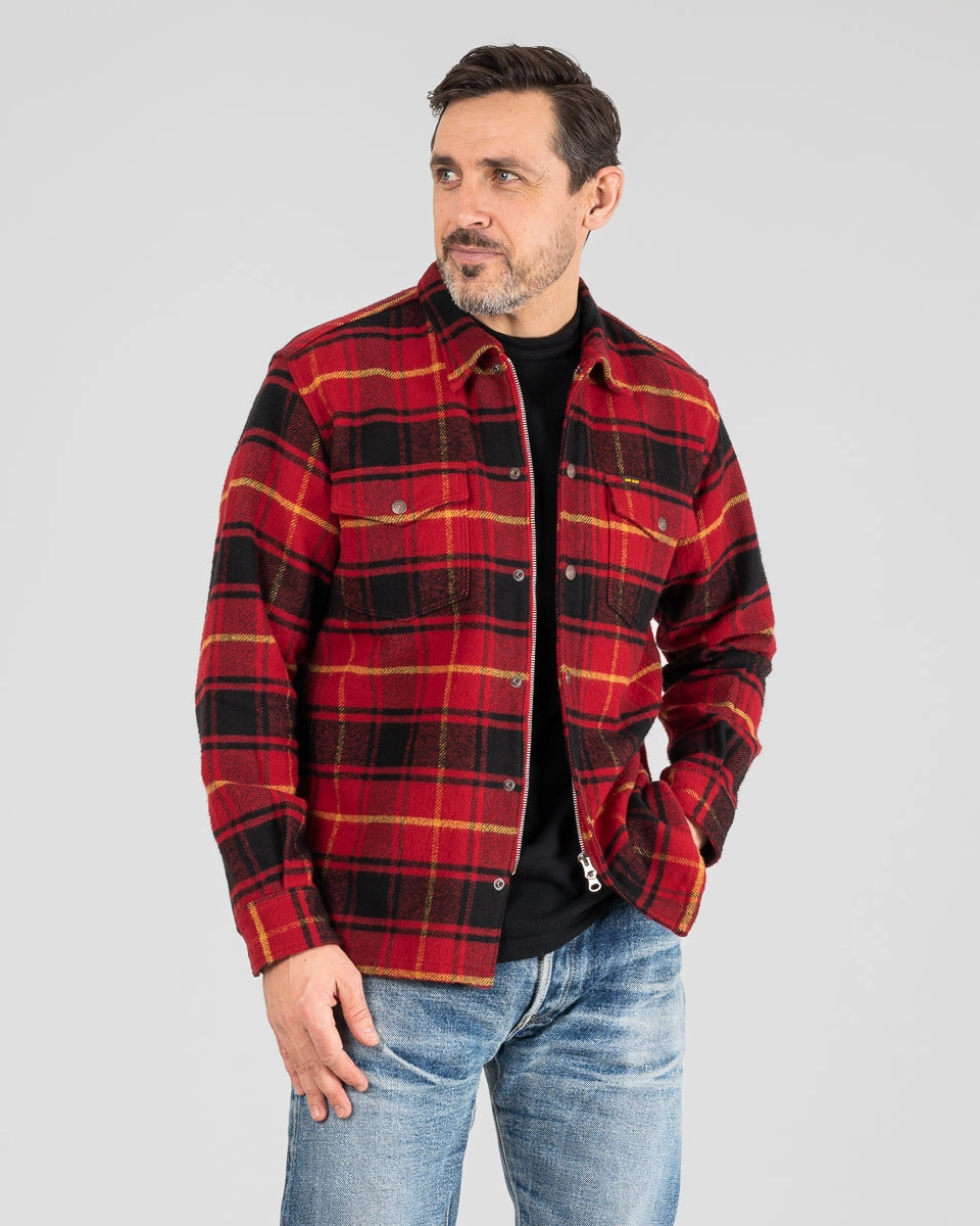 Heavy Flannel Rider??s Overshirt - Red Wonder Fit