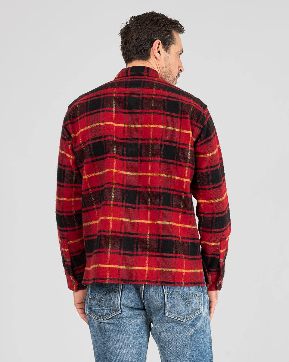 Heavy Flannel Rider??s Overshirt - Red Wind Glow LowMaintenance Material