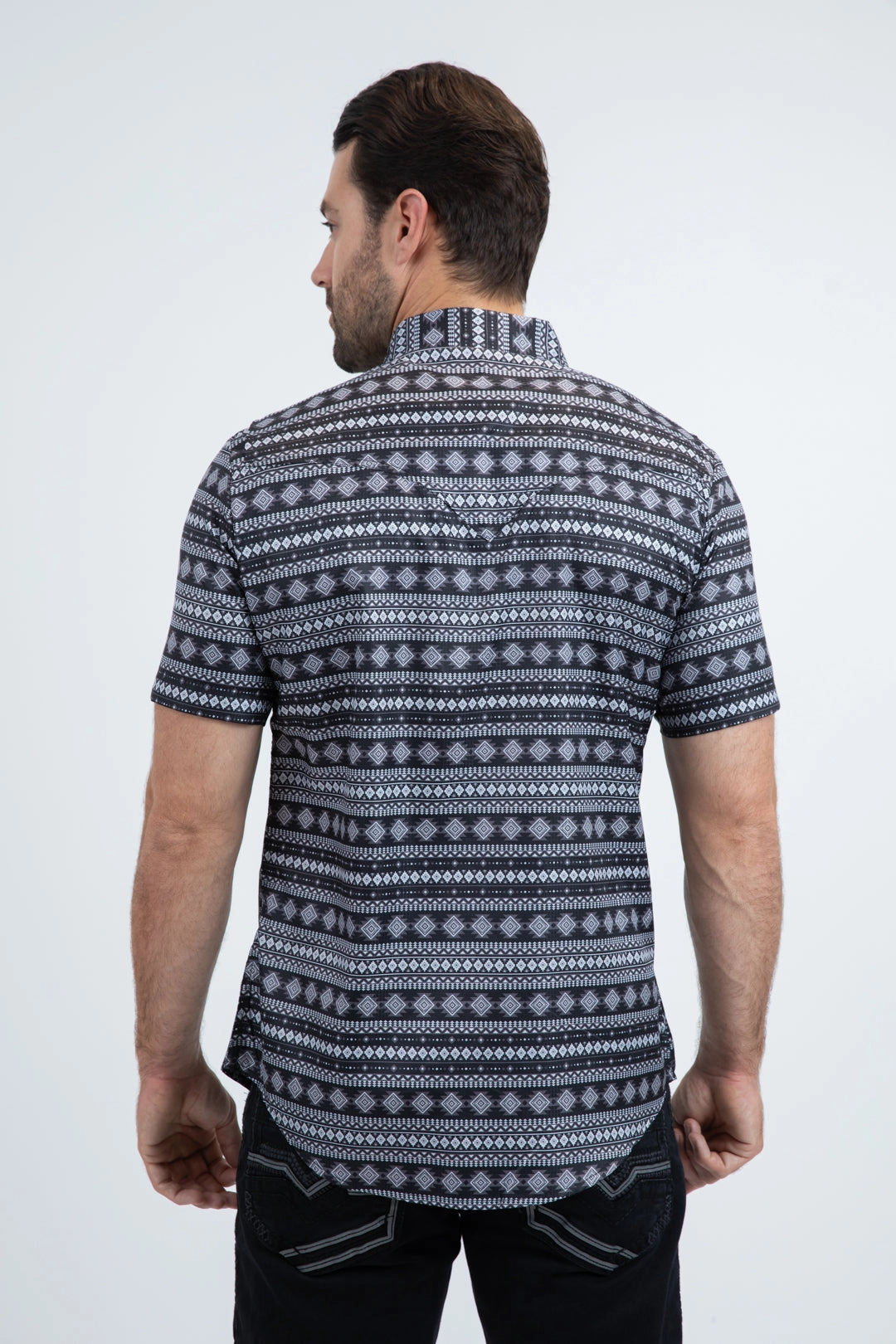 Eco-Friendly Choice Men's Performance Western Short Sleeve Black Shirt