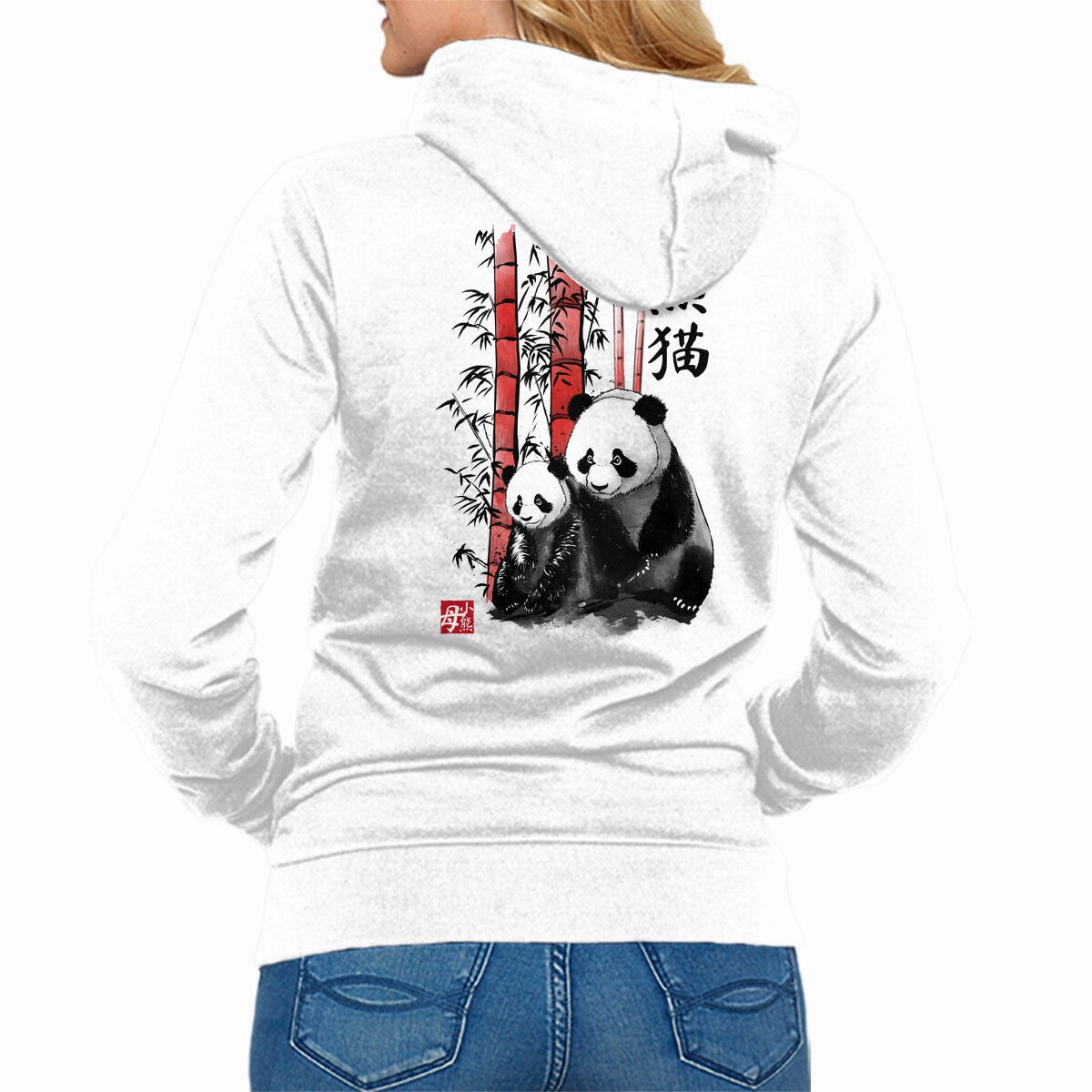 Personalized Panda And Cub Sumi-e