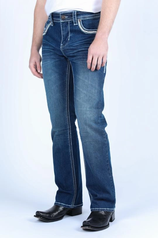 Relaxed Fit Waist Holt Men's Slim Boot Cut Jeans