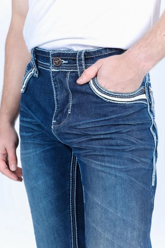 Holt Men's Slim Boot Cut Jeans Non Restrictive Thigh