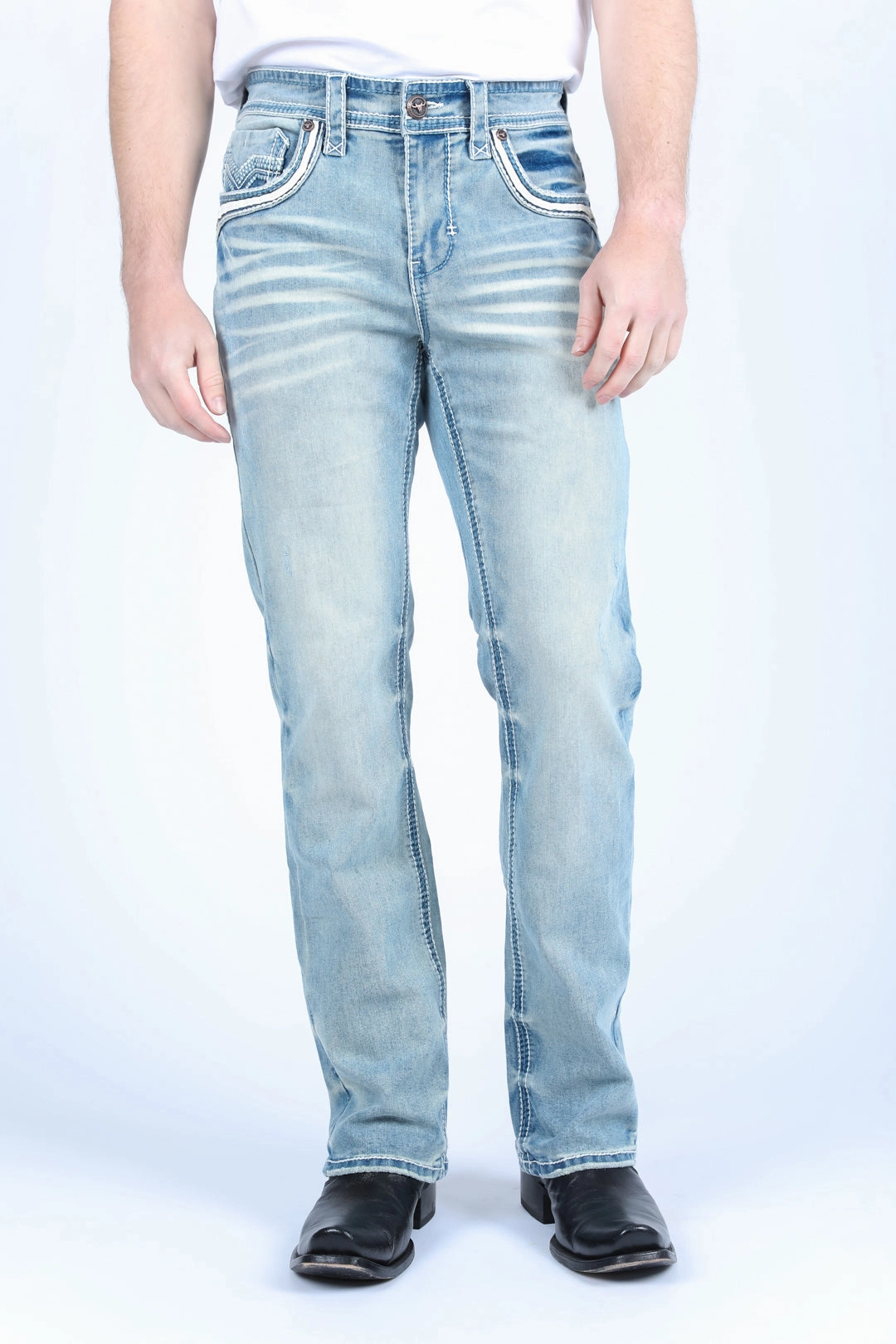 Holt Men's Slim Boot Cut Jeans Modern Cut Moisture Wicking Inner Layer