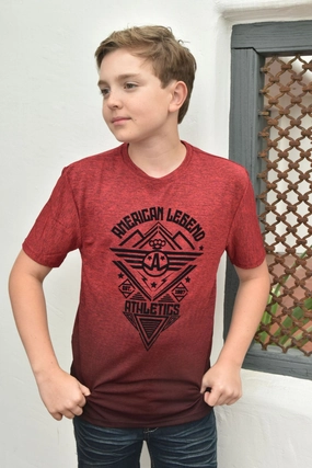 Kid's American Legend Red Ombre Quick Dry T-shirt Conference Appropriate Wrinkle-Free