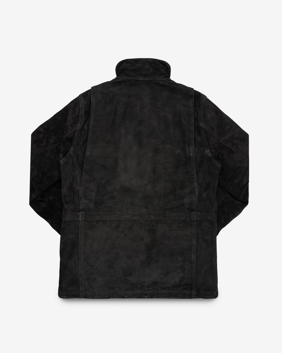 Glitter Fit Utility Jacket Horsehide Suede M65 Jacket - Black