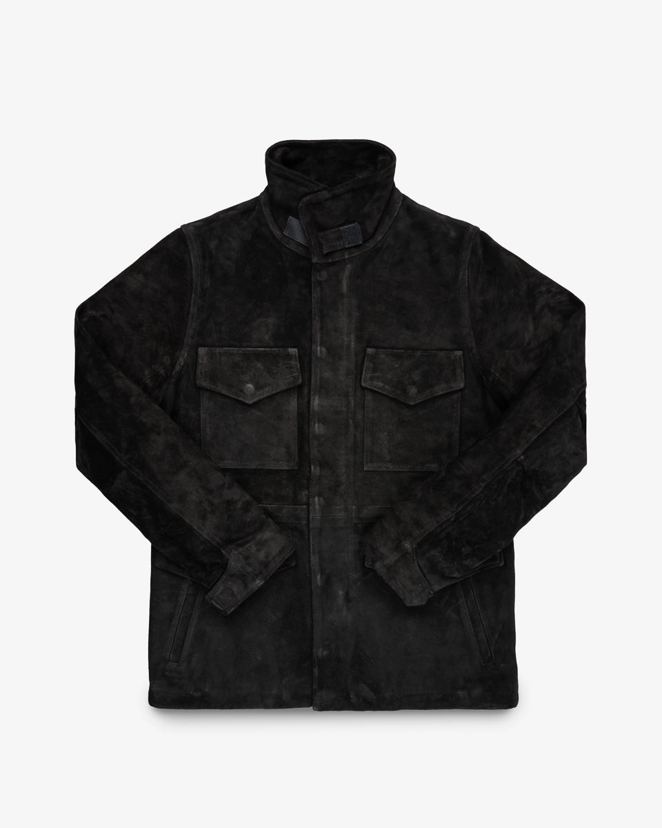 Transitional Fashion Horsehide Suede M65 Jacket - Black