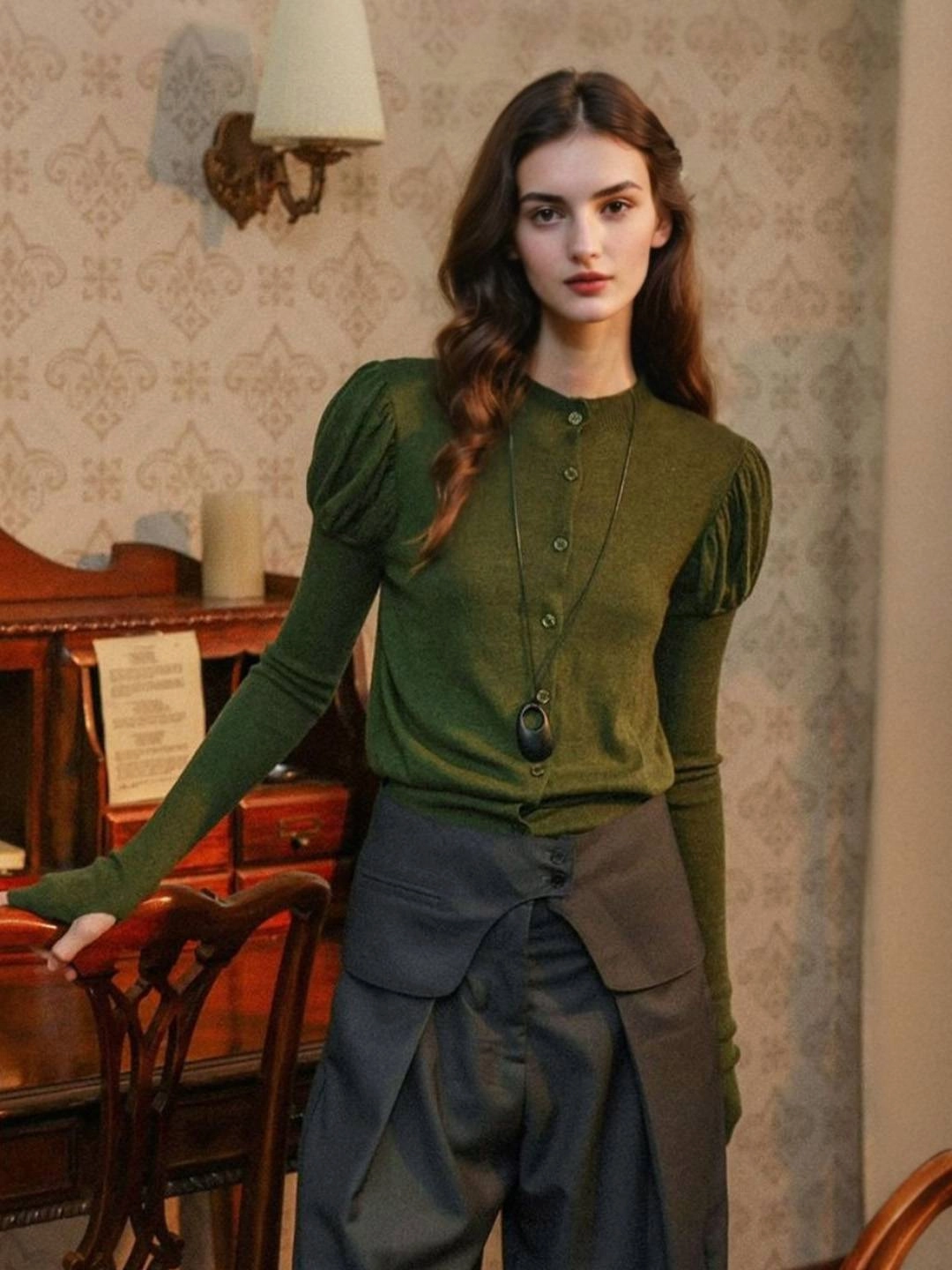 Cozy Cardigan Craft Core Kataleya Round Neck Blouse