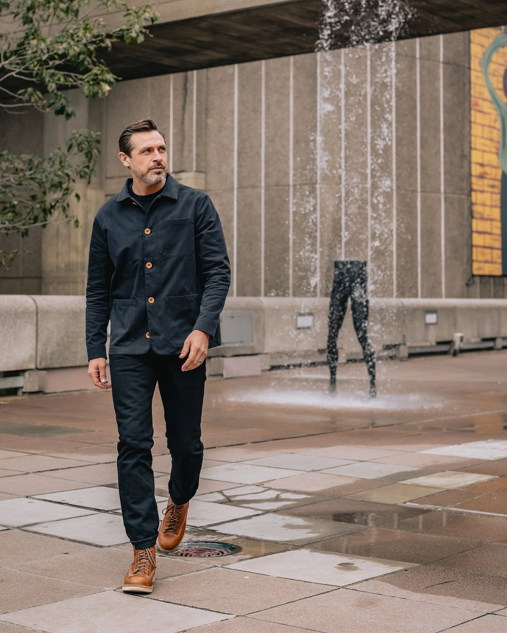 STF 8oz Brushed Twill Chore Jacket - Black Abrasion Resistant Finish Comfy Street Piece