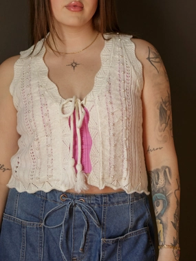 Ines Sweater Vest Comfy Knit Outfit Sporty Design