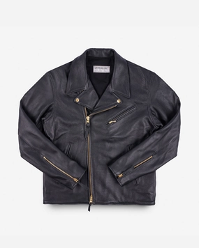 Iron Heart x Simmons Bilt Deerskin Pacific Rider's Jacket - Black Snow Day