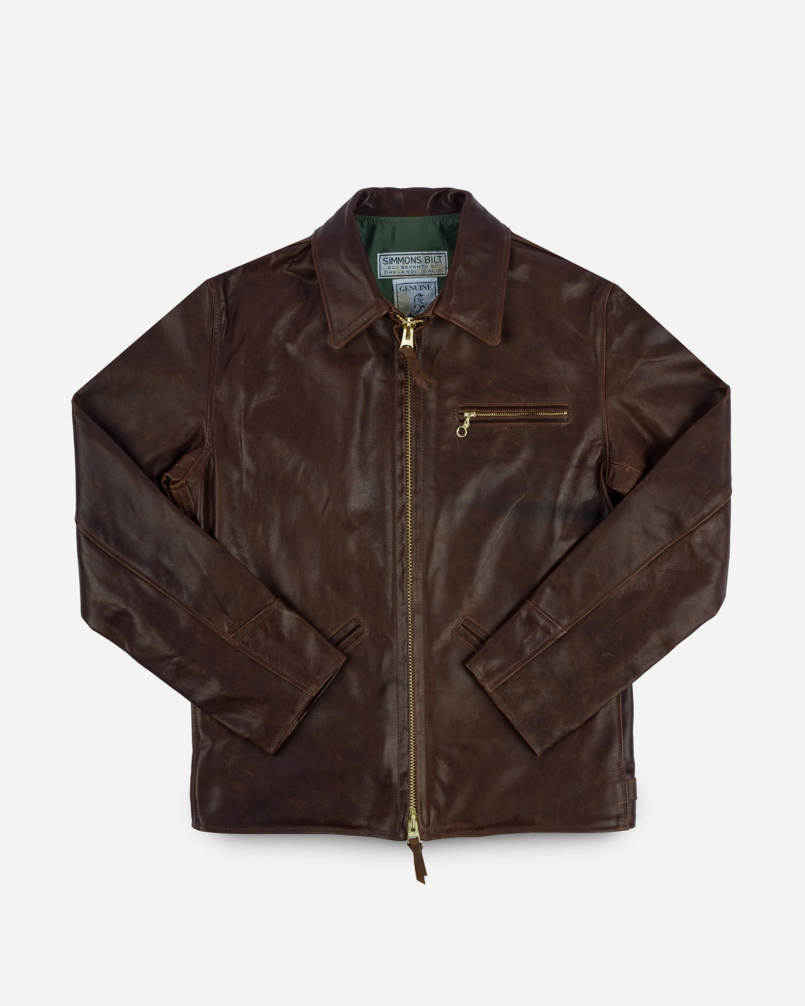 Ripstop Reinforcement Iron Heart x Simmons Bilt Horsehide Savannah Jacket - Brown