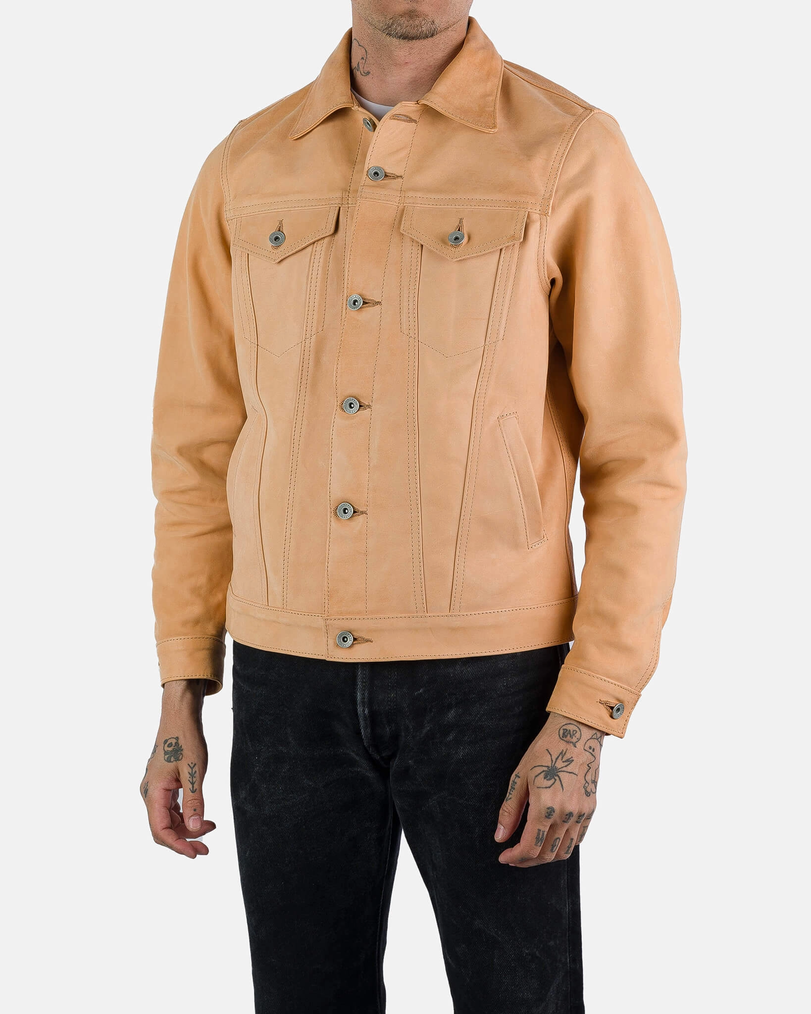 Buttery Soft Handfeel Iron Heart x Simmons Bilt Horsehide Type III Jacket - The Extractor - Natural