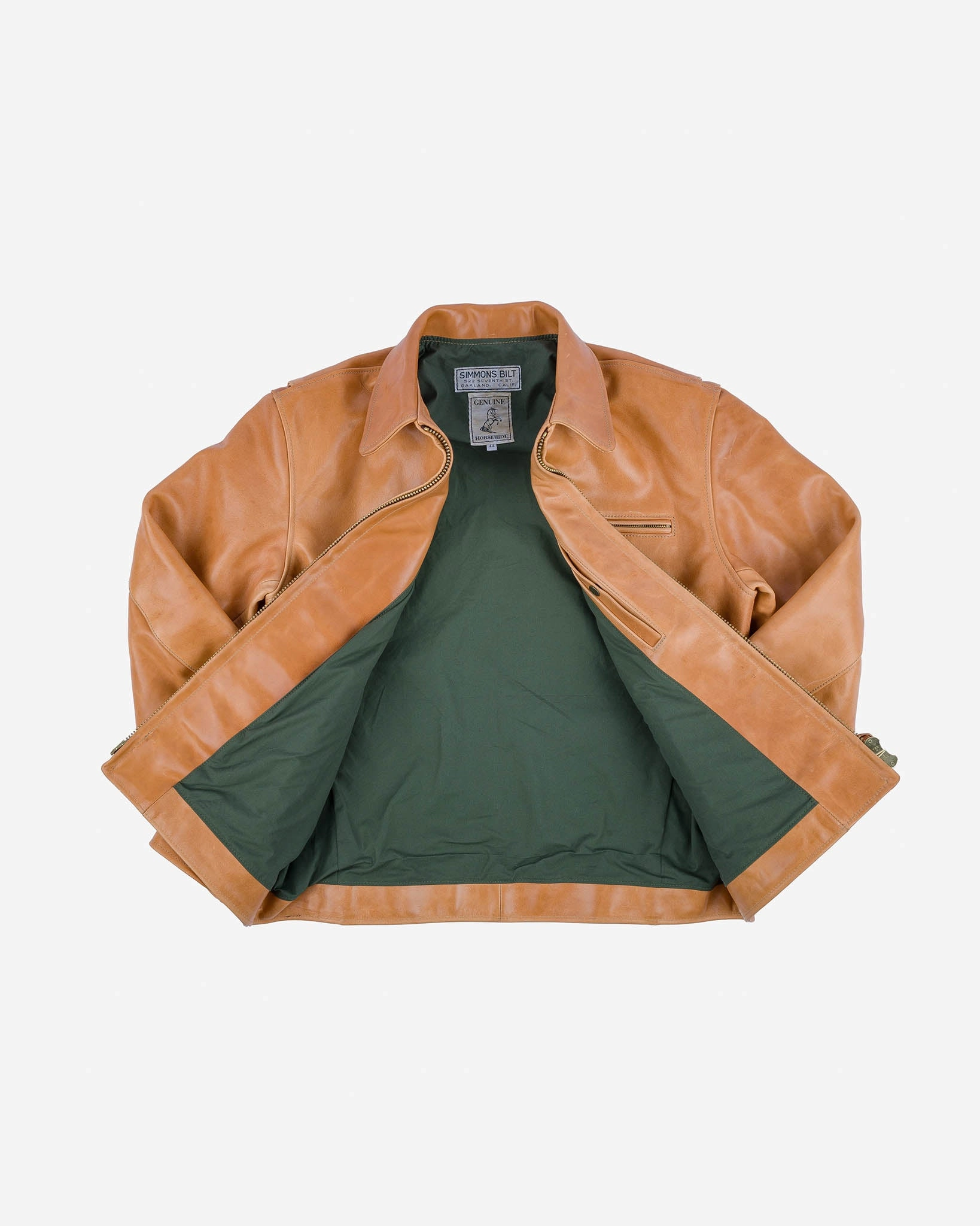 Iron Heart x Simmons Bilt Mustang Horsehide Tailgunner - Natural Snag Free Fabric Simple Urban Layer