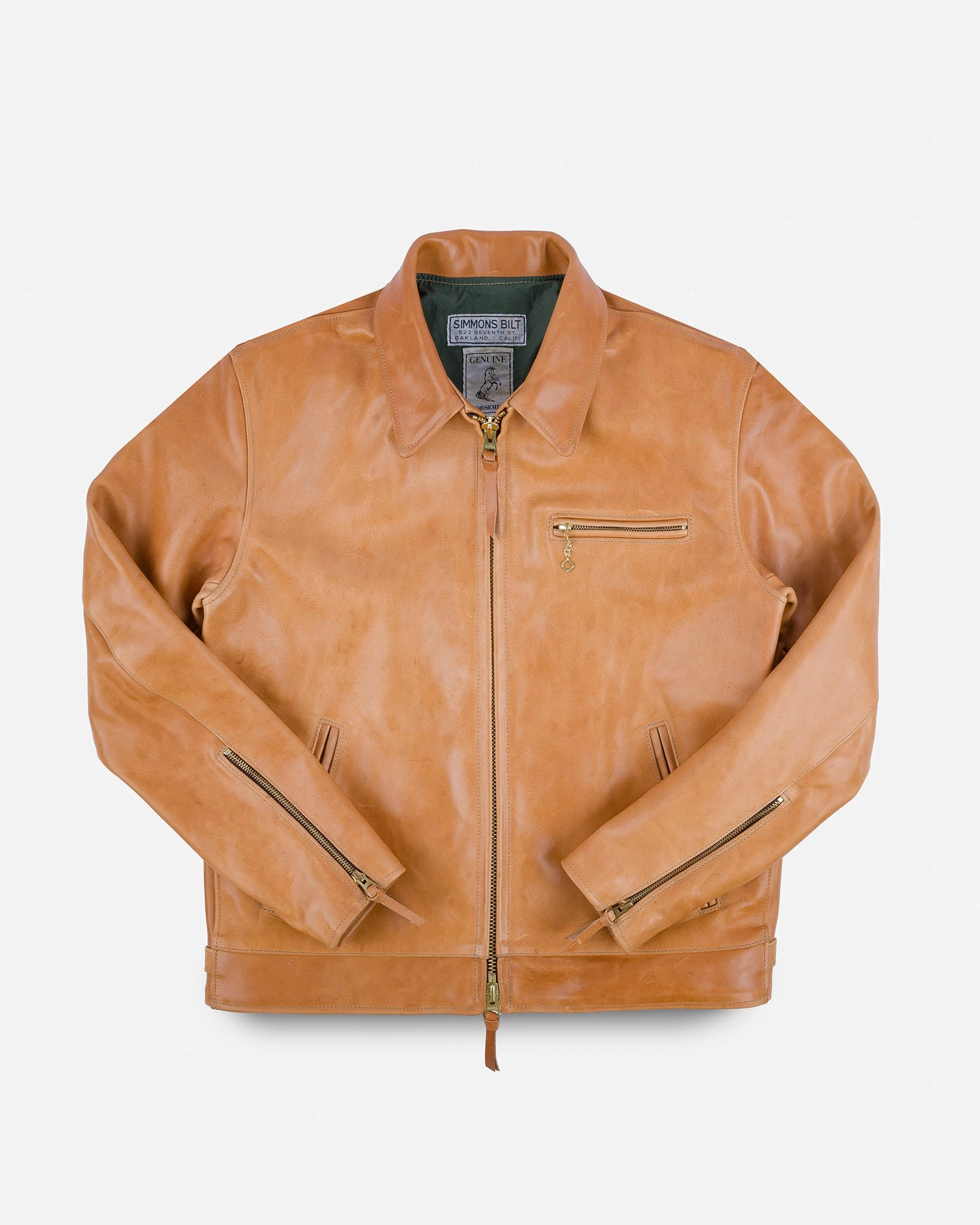 Iron Heart x Simmons Bilt Mustang Horsehide Tailgunner - Natural Adjustable Hood Feature Weather Proof