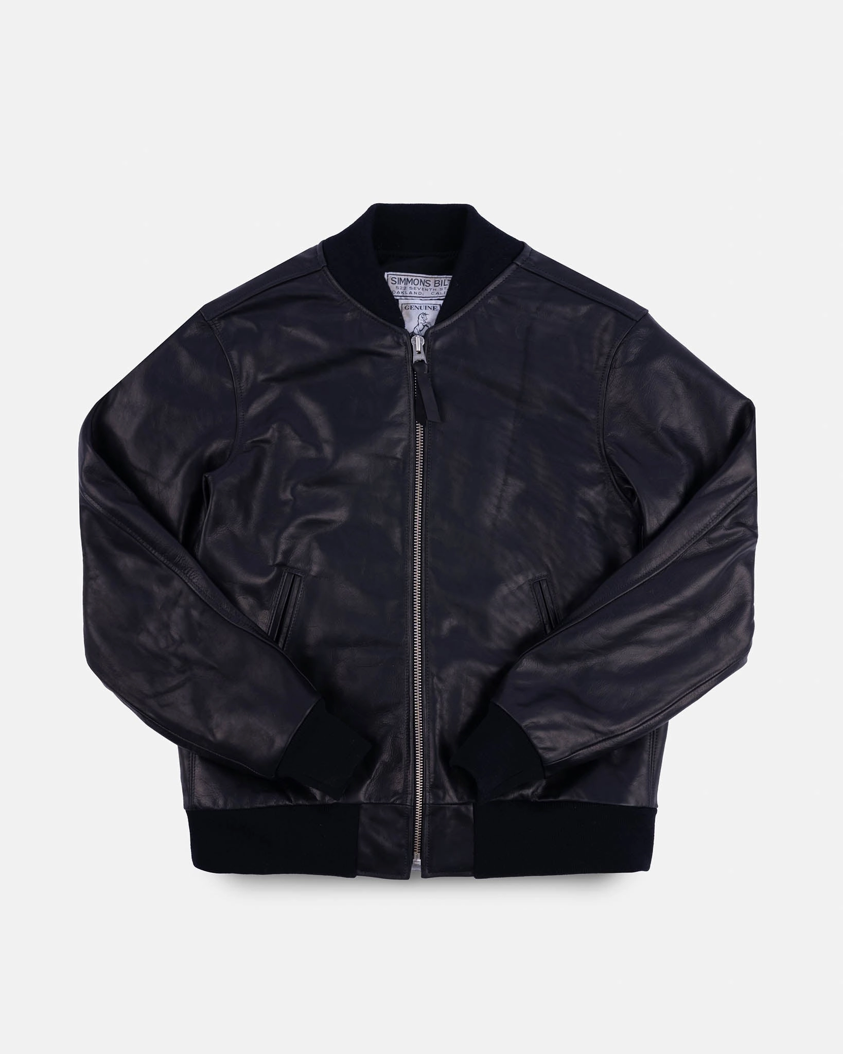 Dynamic flex Iron Heart x Simmons Bilt Prairie Horsehide College Jacket - Black