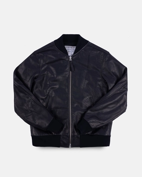 Dynamic flex Iron Heart x Simmons Bilt Prairie Horsehide College Jacket - Black