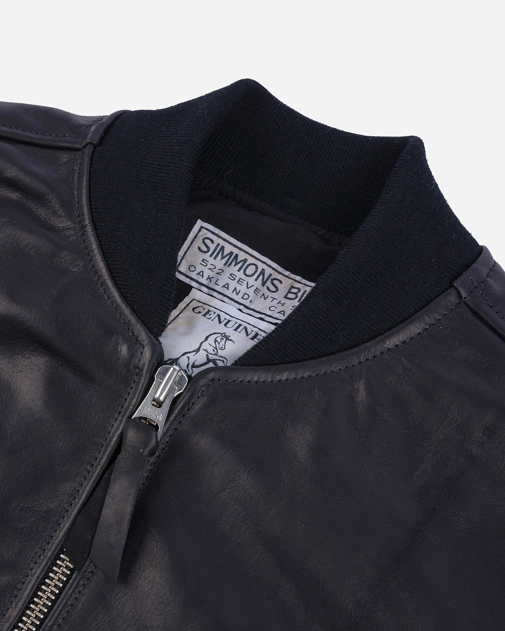 Flexible Side Gussets Adjustable Cuff System Iron Heart x Simmons Bilt Prairie Horsehide College Jacket - Black