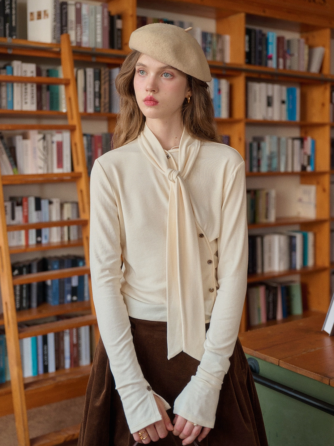 AbrasionFree Edging SweatWickingLining Jaliyah Slanted Placket Knit Top