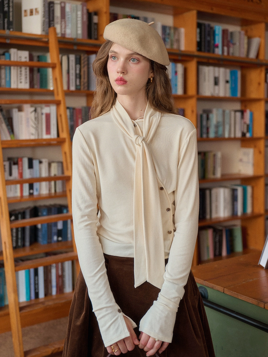 Fantasy Glow Jaliyah Slanted Placket Knit Top