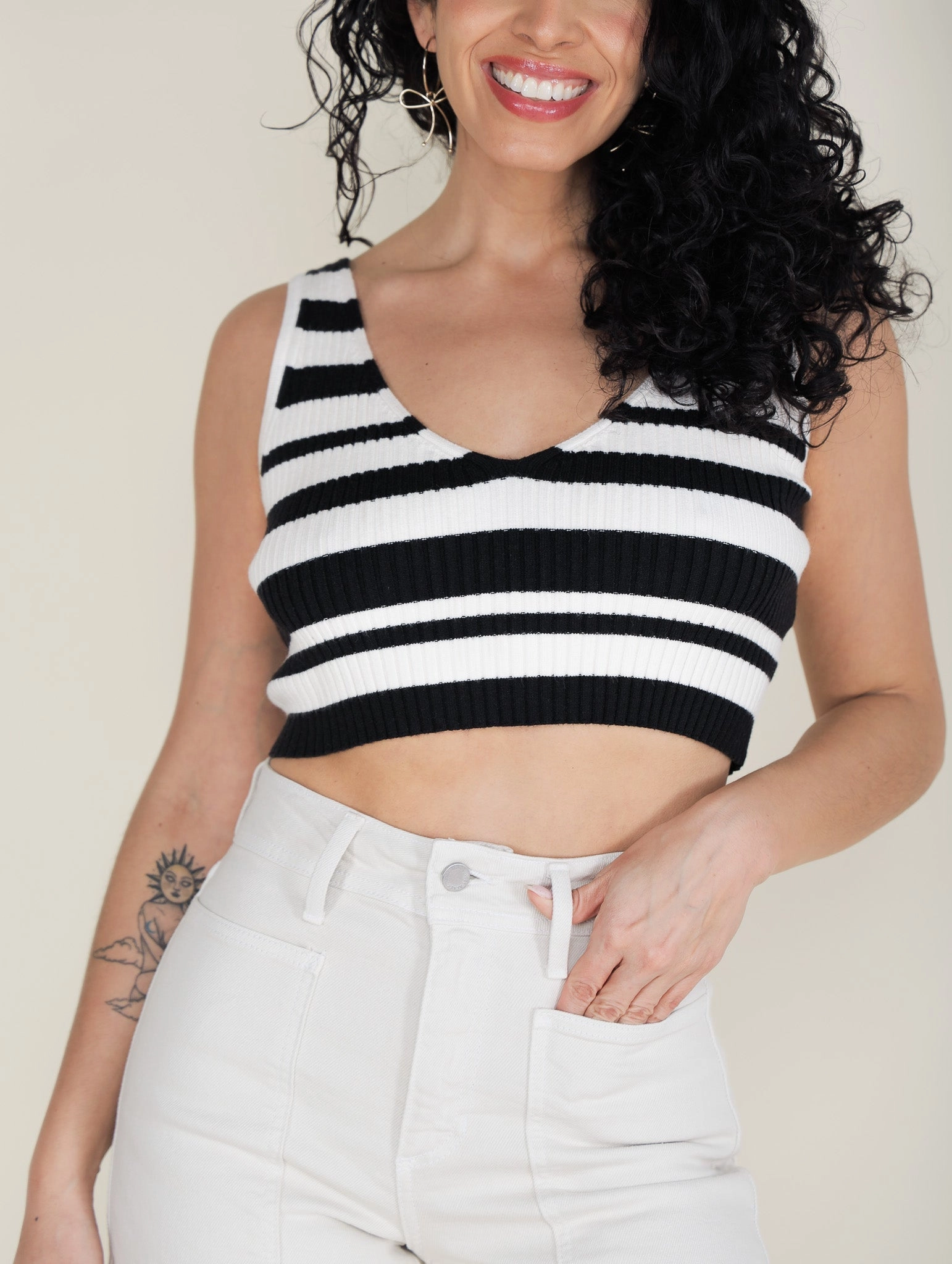 Janet Crop Sweater Tank Cozy Performance