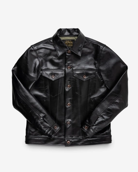 MultiPocketLayout Japanese Horsehide Modified Type III Jacket - Black (Tea-Core Dyed)