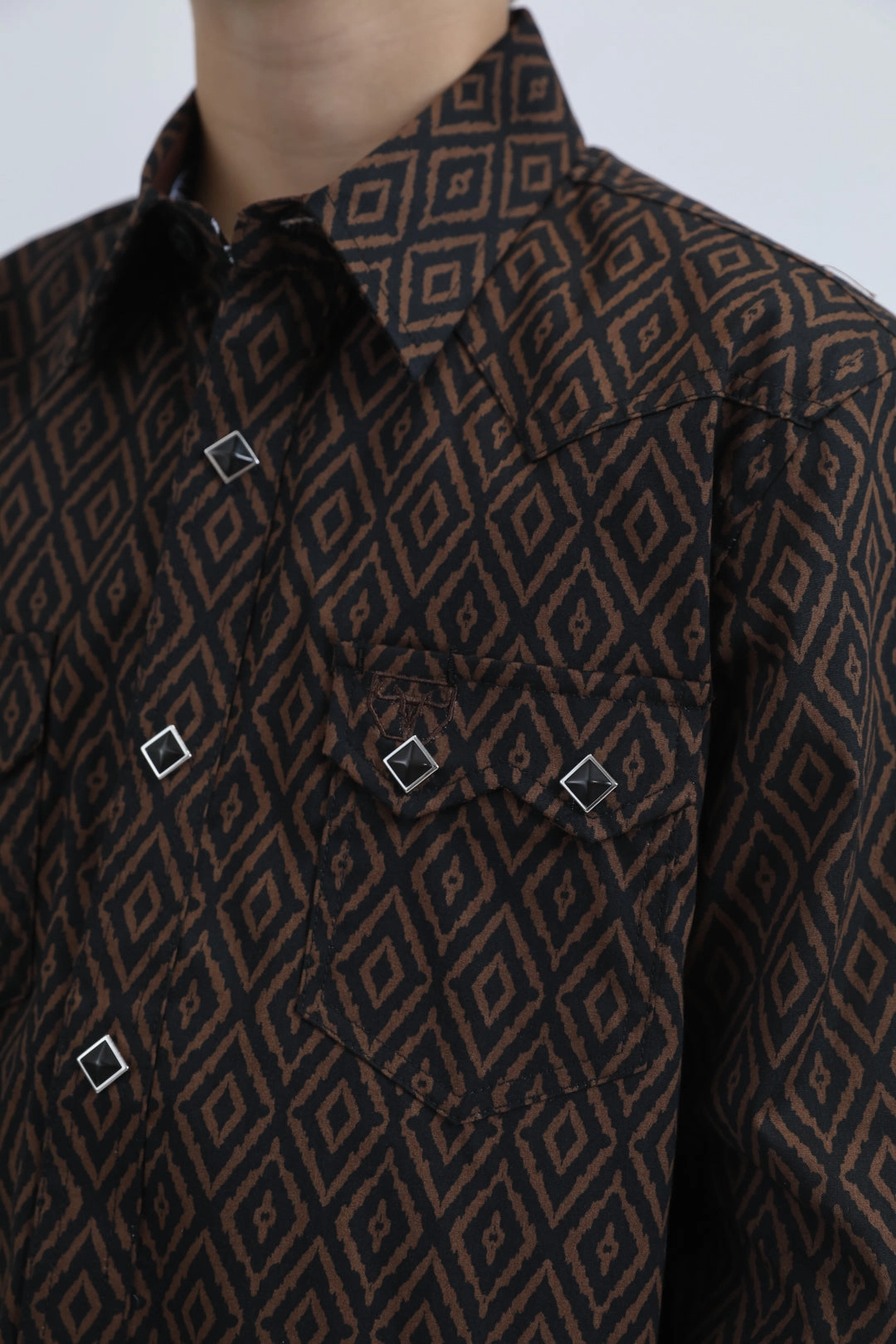 Kid's Western Modern Fit Cotton/Spandex Long Sleeve Black Shirt with Snaps Snag Resistant Fabric