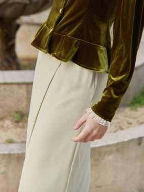 ExtendedSizeRange ??Flash Sale??Giselle Midi Skirt-Apricot Green