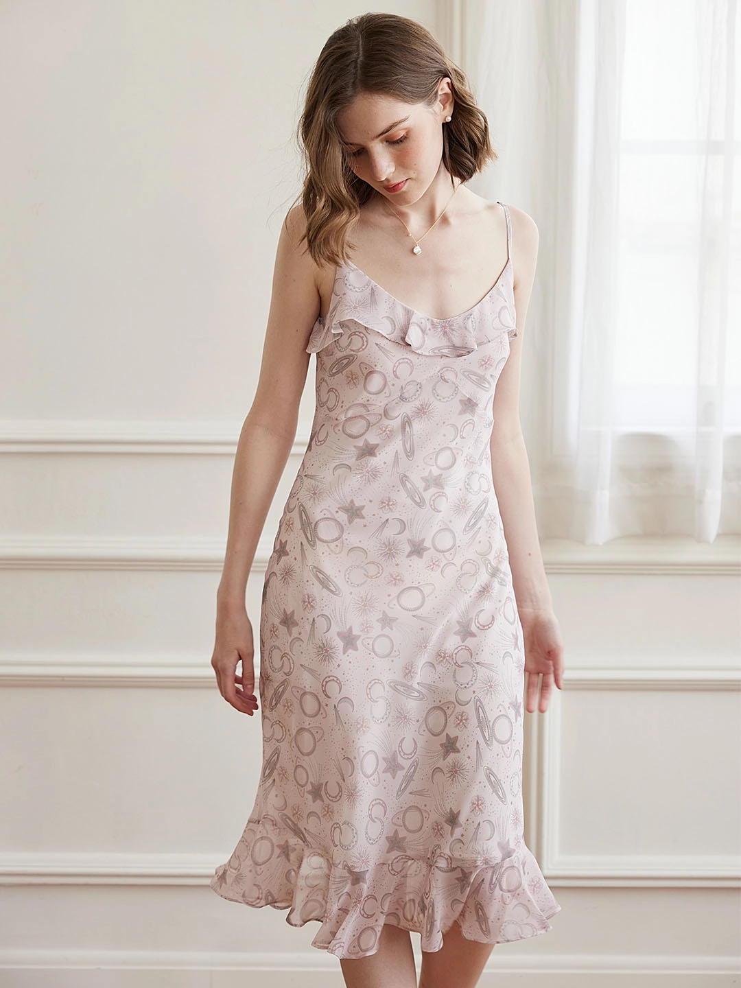 ??Final Sale??Jemma Floral Print Ruffle Trim Cami Dress Code Soul