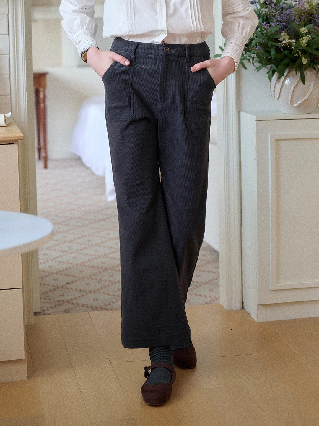 Soft Interior Durable Comfort Lexi Corduroy Straight Trousers