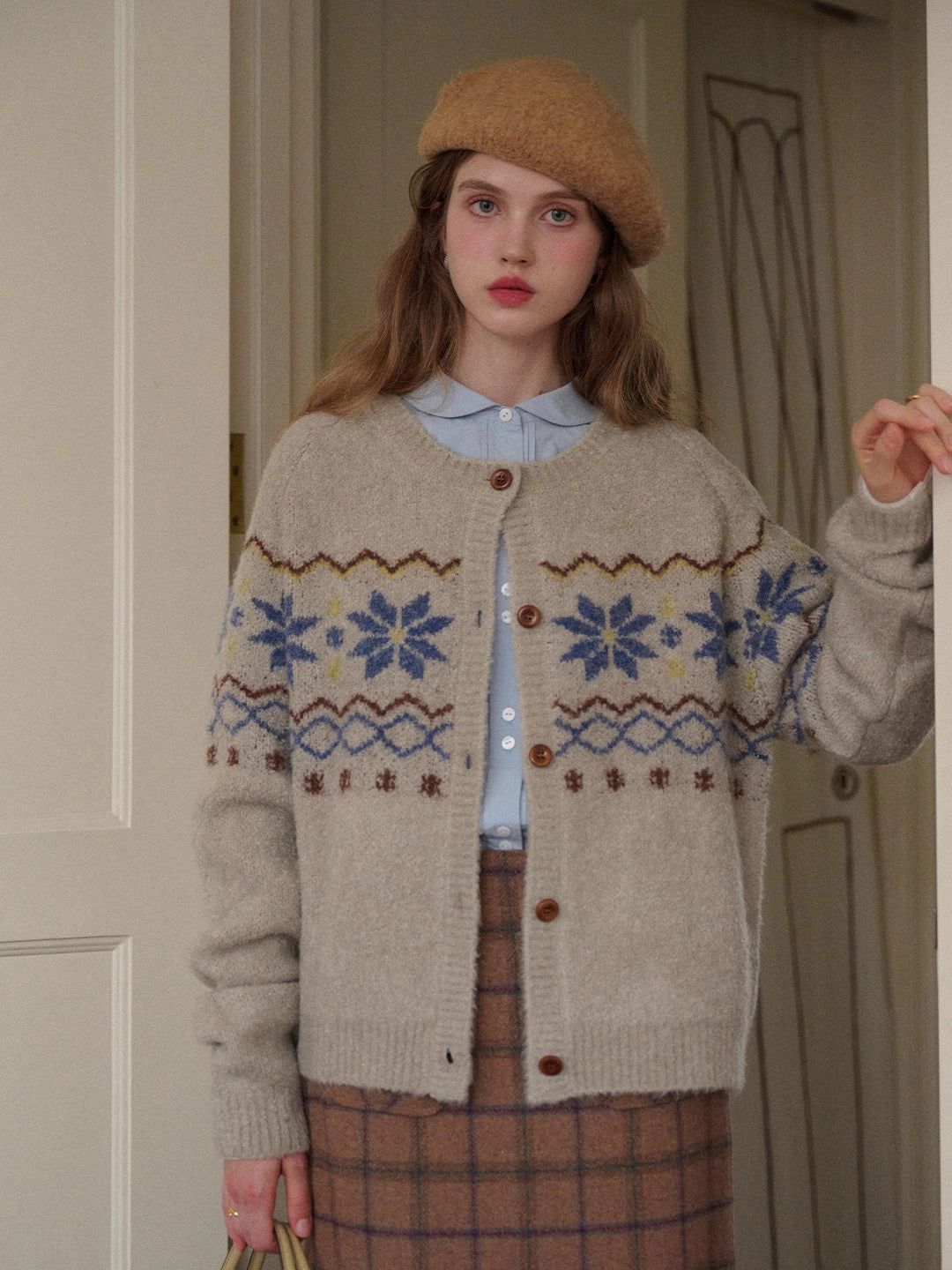 Picnic Fun Effortless Design Chaya Round Neck Fair Isle Cardigan