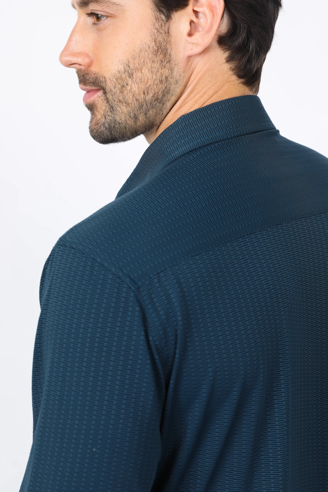 Beach Wear Men??s Modern Fit Stretch Dress Shirt - Teal