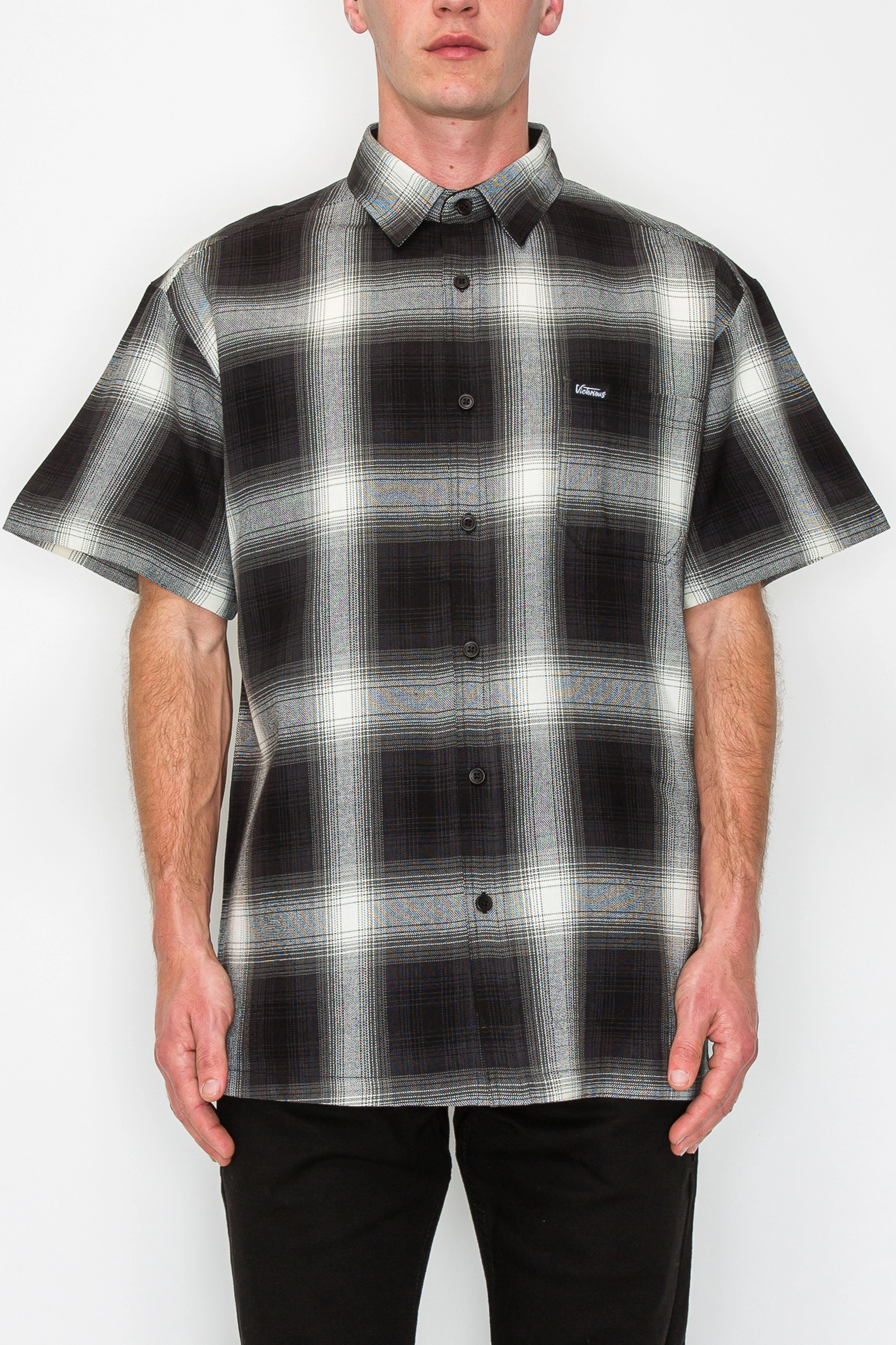 Plaid Short Sleeve Shirt Sports Ready