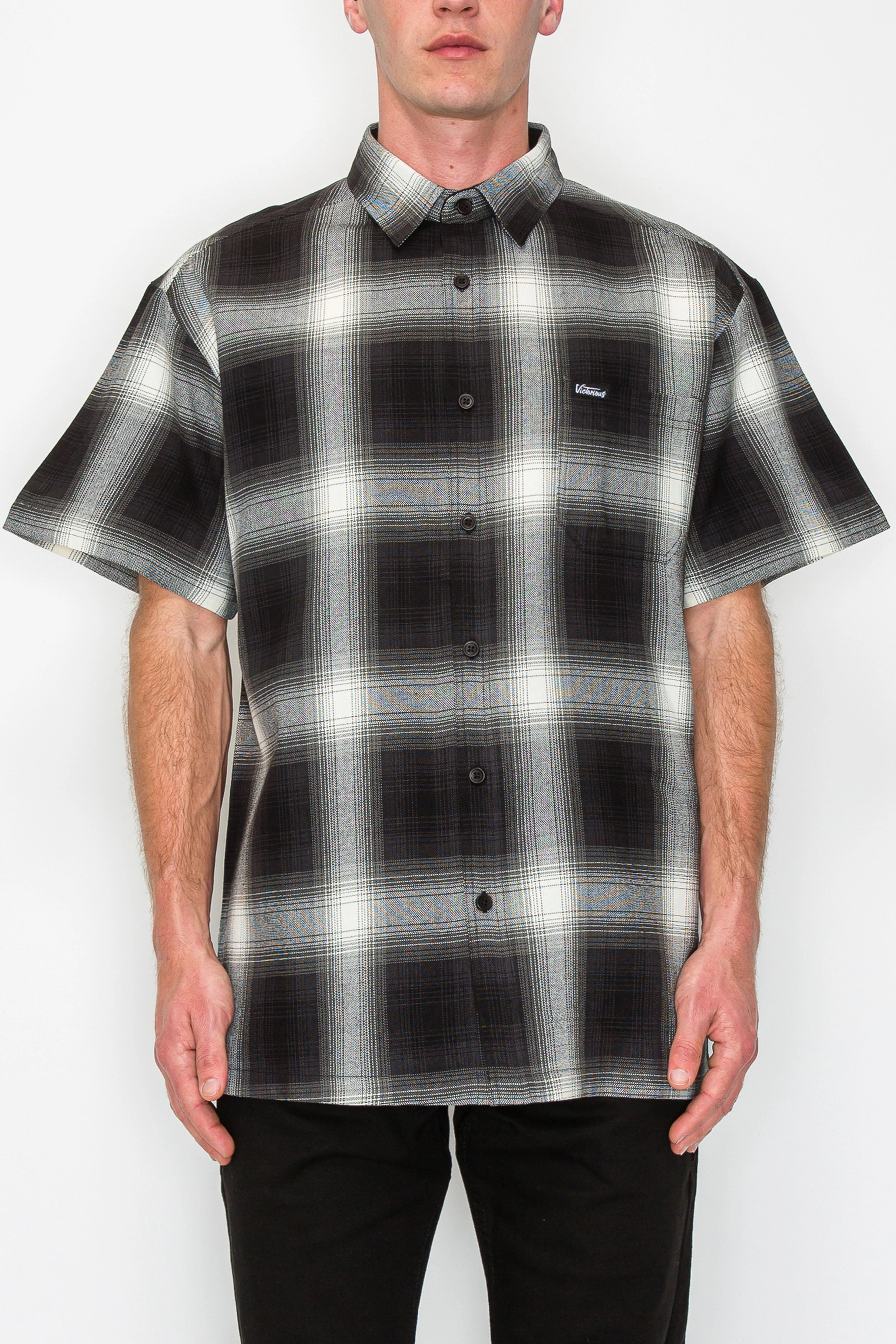 Casual Style Plaid Short Sleeve Shirt