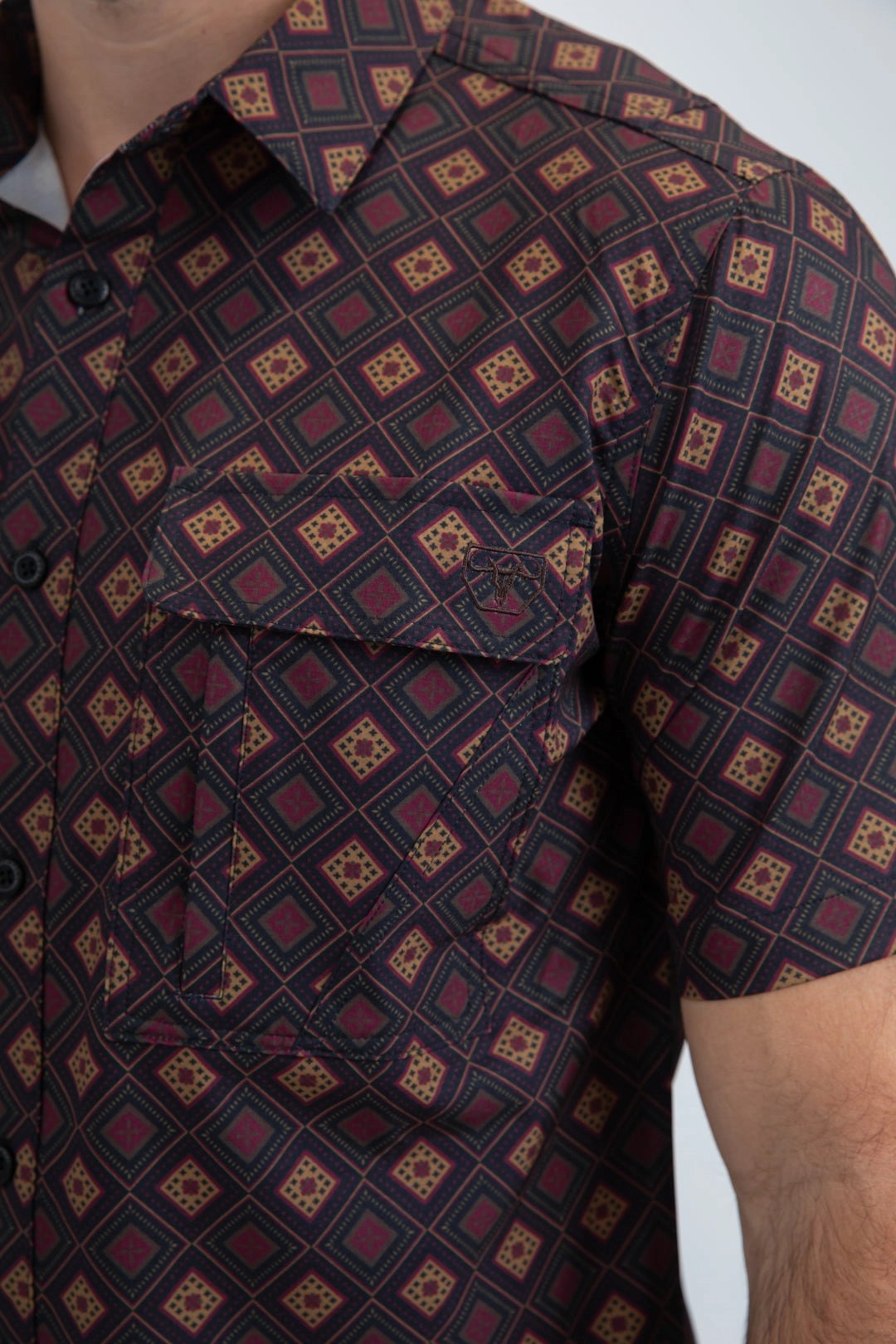 Mens Performance Classic Fit Short Sleeve Black Shirt Layering Piece