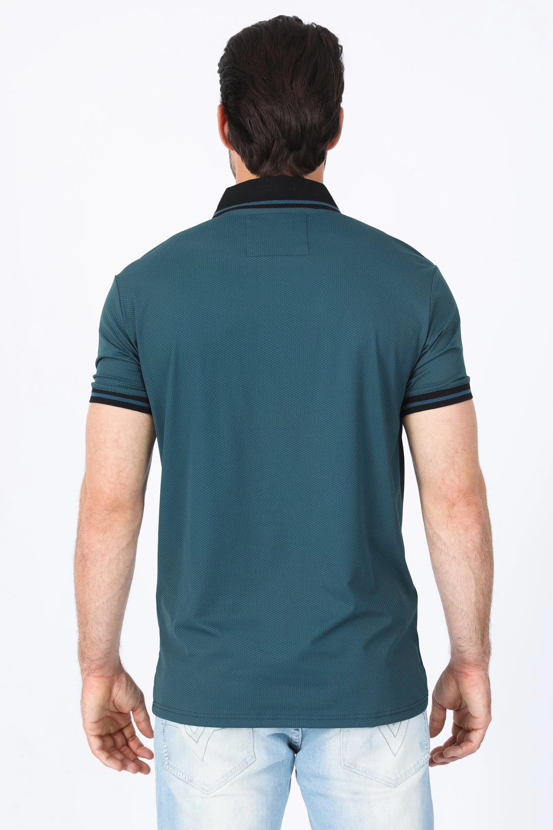 Mens Modern Fit Stretch Cotton Dark Teal Polo Quality Comfort Outdoor Essentials