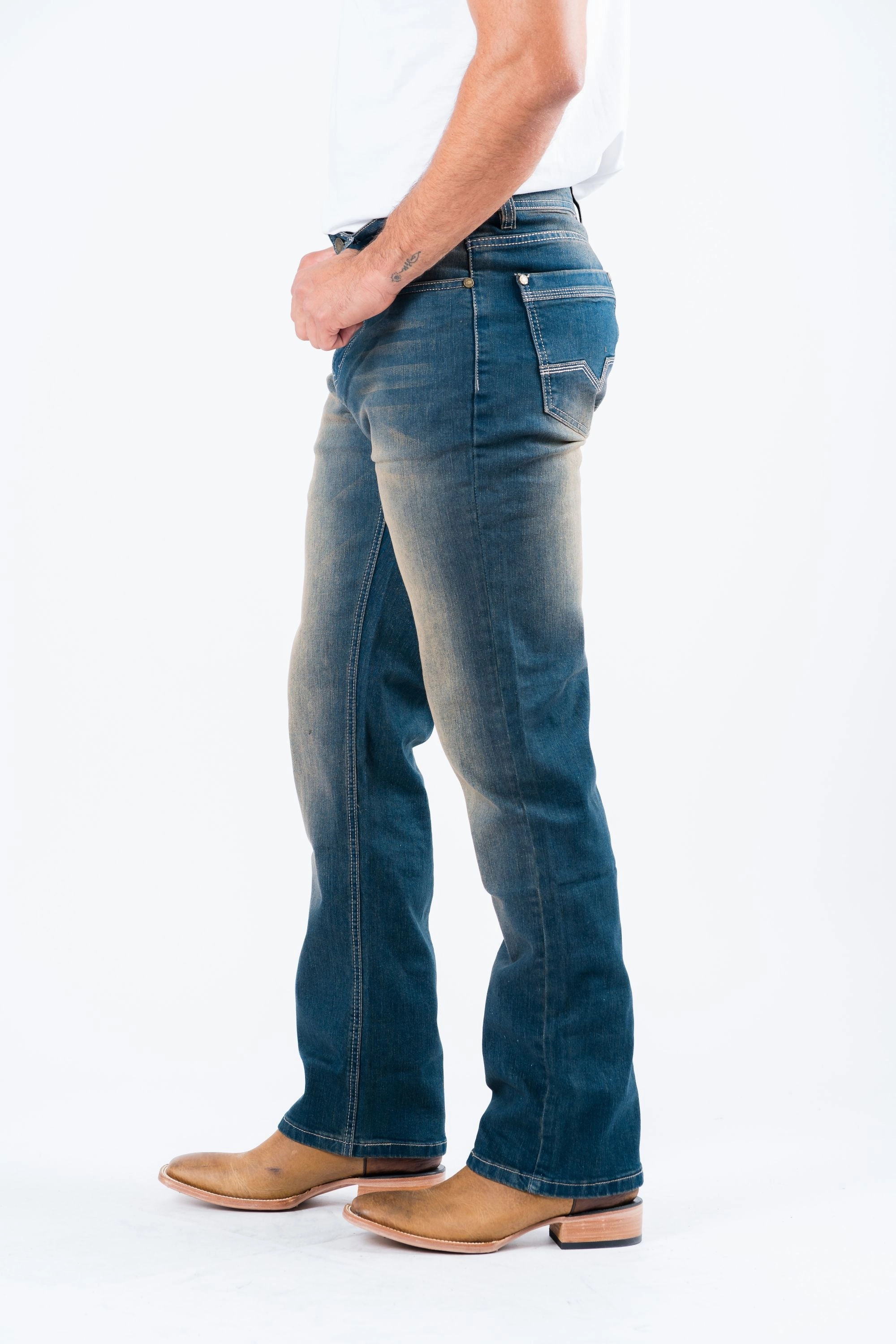 Practical Comfort Holt Men's Dark Stone Boot Cut Jeans