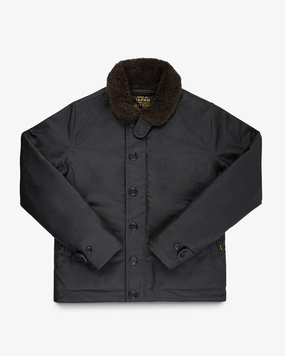 ErgonomicCut Oiled Whipcord N1 Deck Jacket - Black