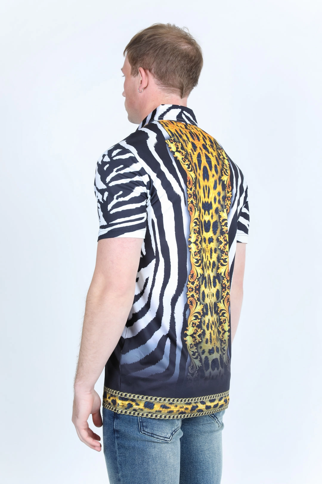 Fashion Ready Oversized Silhouette Men's Baroque Print Red Label Polo