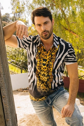 Golf Style Men's Baroque Print Red Label Polo