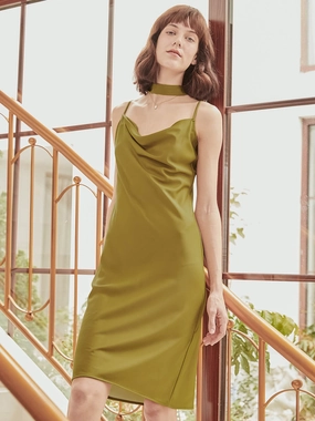 Margaux French Satin Slip Dress Comfortable Design Laid-Back Outfit