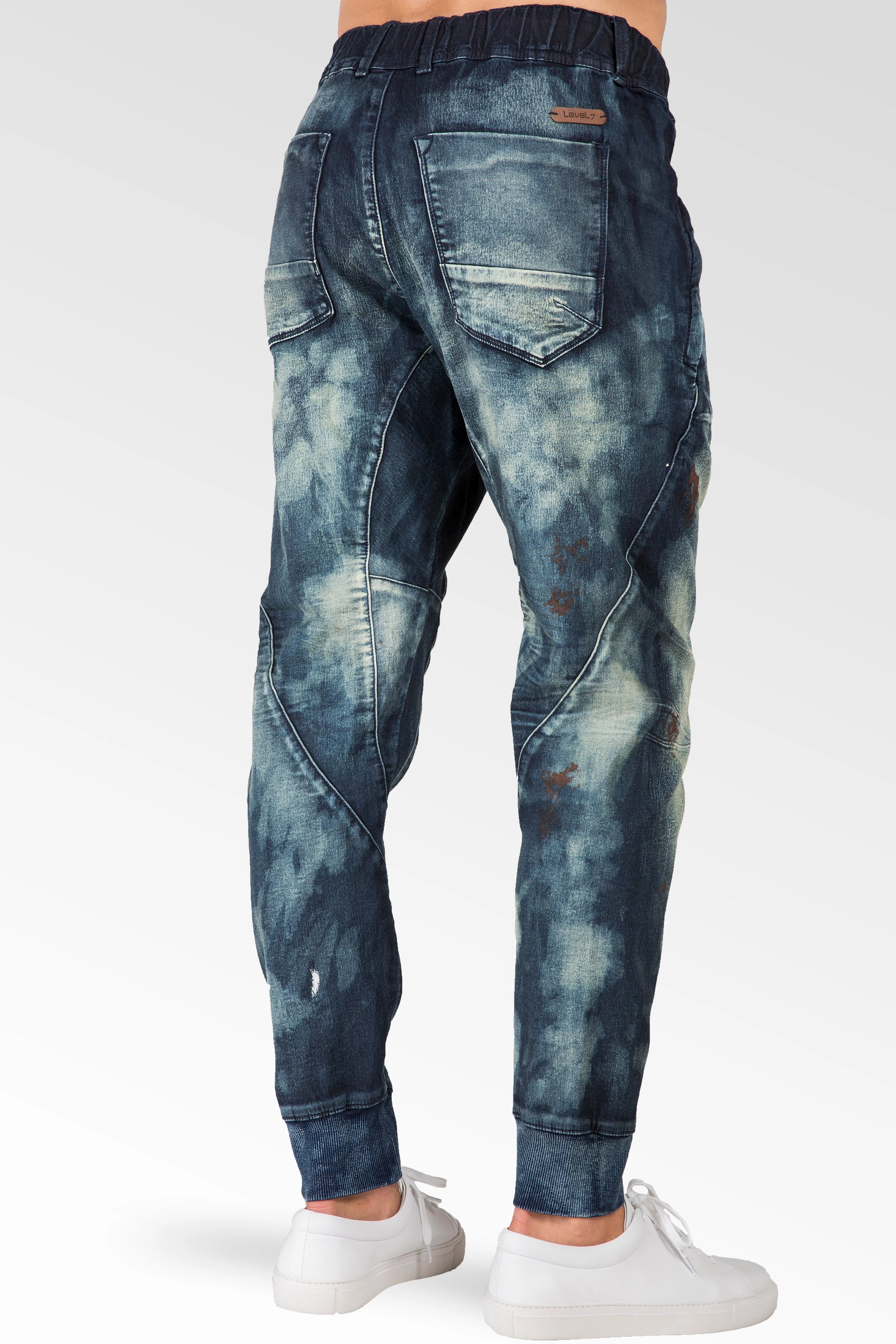 Drop Crotch Premium Indigo Knit Denim Jogger Jeans Twister Tainted Vintage Run Core Icon Fit